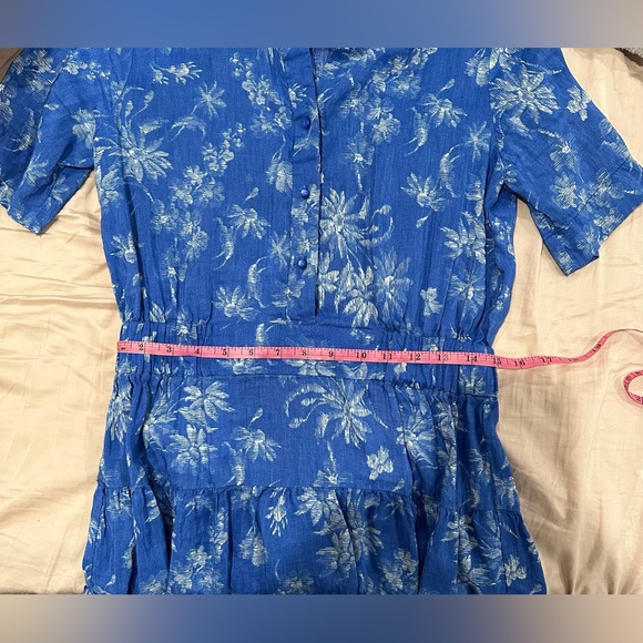 NWOT Sandro Pernille Palm Print Linen Dress Size 38/Medium. - Picture 9 of 10